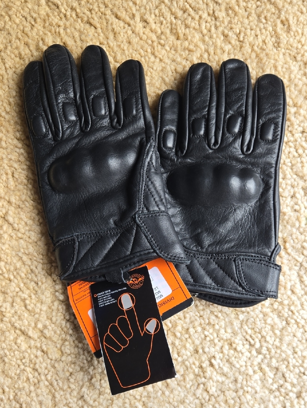 Leather Motorcycle Riding Gloves - Picture 2 of 4